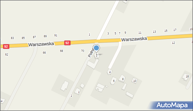 Osiny, Warszawska, 2, mapa Osiny