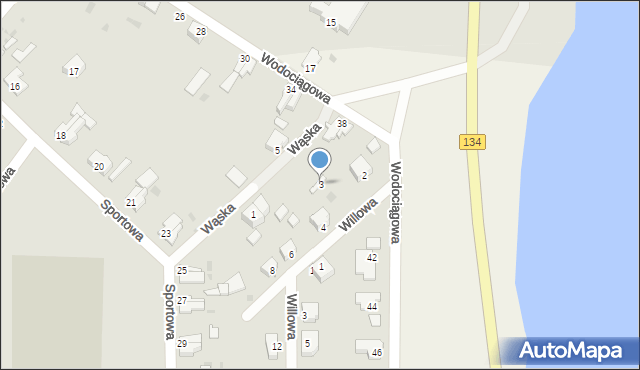 Ośno Lubuskie, Wąska, 3, mapa Ośno Lubuskie