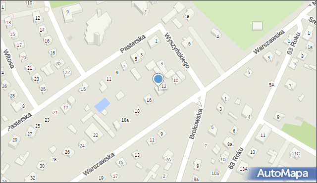 Ostrów Mazowiecka, Warszawska, 14, mapa Ostrów Mazowiecka