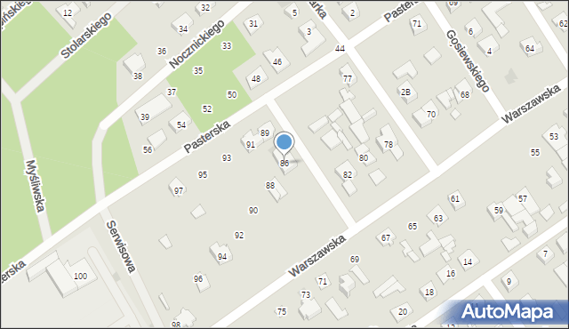 Ostrów Mazowiecka, Warszawska, 86, mapa Ostrów Mazowiecka