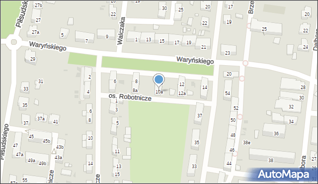 Ostrów Wielkopolski, Waryńskiego Ludwika, 10a, mapa Ostrów Wielkopolski