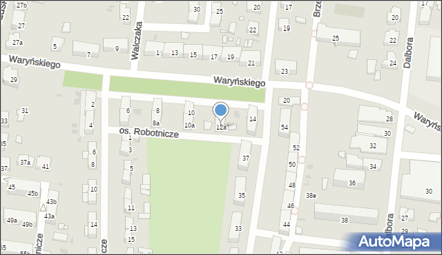 Ostrów Wielkopolski, Waryńskiego Ludwika, 12a, mapa Ostrów Wielkopolski