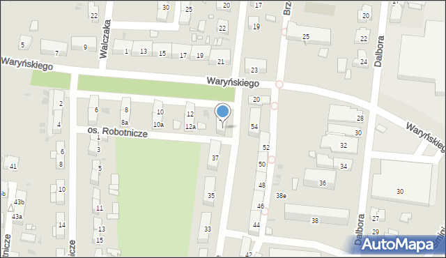 Ostrów Wielkopolski, Waryńskiego Ludwika, 14a, mapa Ostrów Wielkopolski