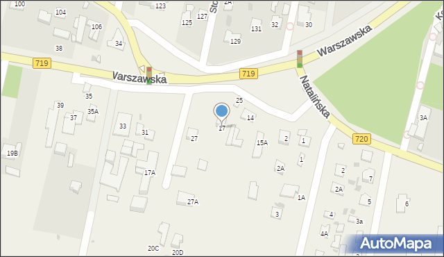 Otrębusy, Warszawska, 17, mapa Otrębusy