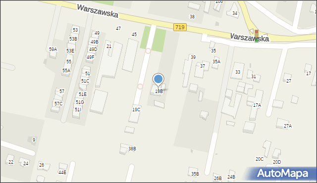 Otrębusy, Warszawska, 19B, mapa Otrębusy