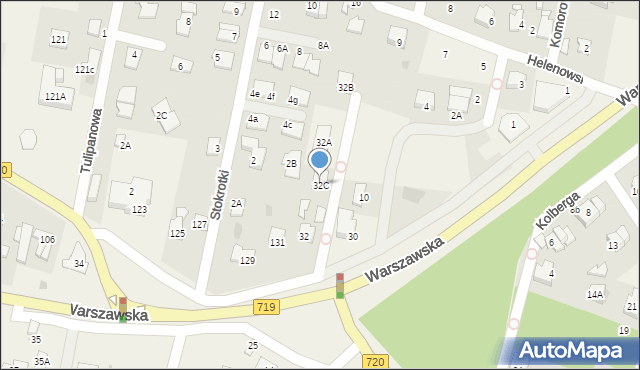 Otrębusy, Warszawska, 32C, mapa Otrębusy