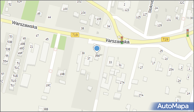 Otrębusy, Warszawska, 35A, mapa Otrębusy