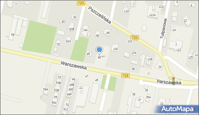 Otrębusy, Warszawska, 44, mapa Otrębusy