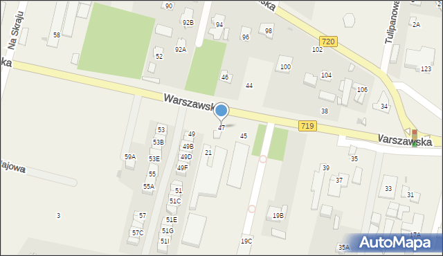 Otrębusy, Warszawska, 47, mapa Otrębusy