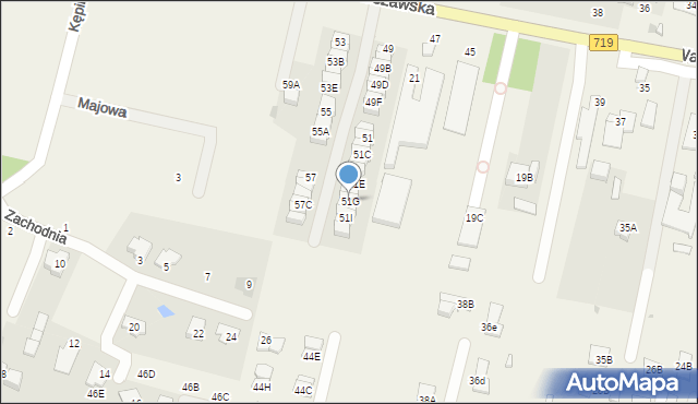 Otrębusy, Warszawska, 51G, mapa Otrębusy