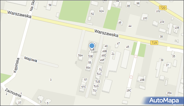 Otrębusy, Warszawska, 53D, mapa Otrębusy