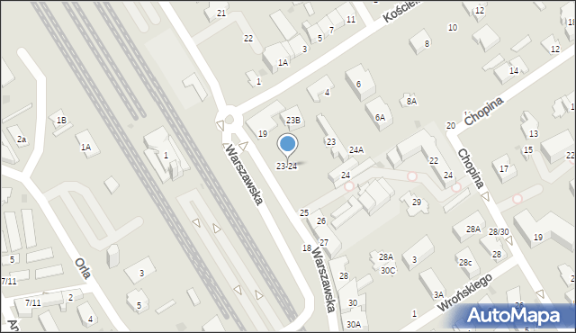 Otwock, Warszawska, 23-24, mapa Otwock