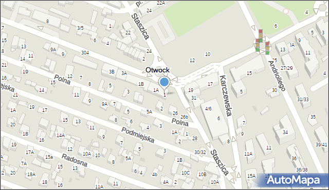 Otwock, Wawerska, 1, mapa Otwock