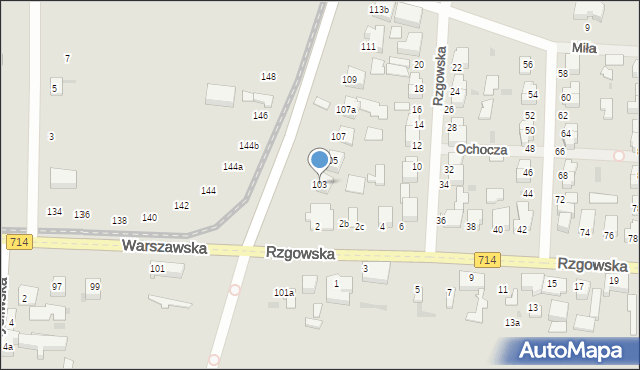 Pabianice, Warszawska, 103, mapa Pabianic