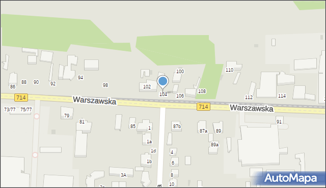 Pabianice, Warszawska, 104, mapa Pabianic