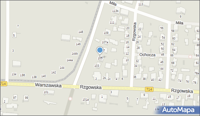 Pabianice, Warszawska, 105, mapa Pabianic