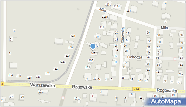 Pabianice, Warszawska, 107, mapa Pabianic