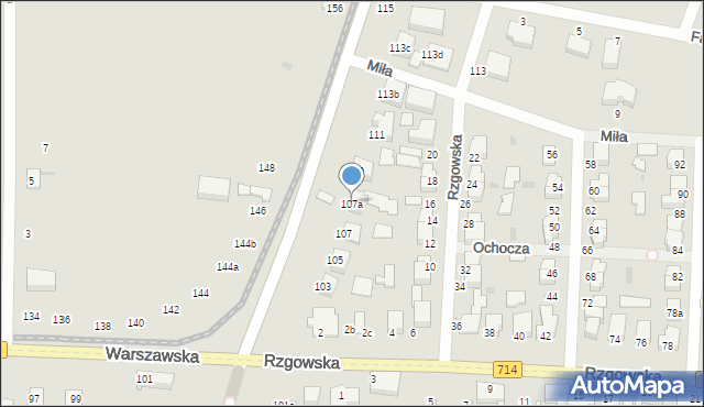 Pabianice, Warszawska, 107a, mapa Pabianic