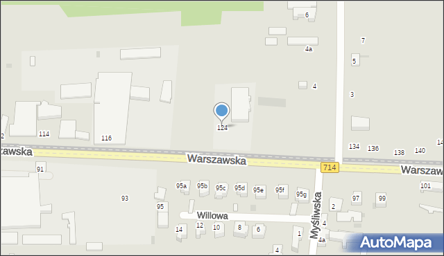 Pabianice, Warszawska, 124, mapa Pabianic