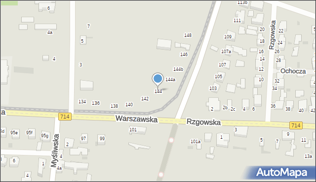 Pabianice, Warszawska, 144, mapa Pabianic