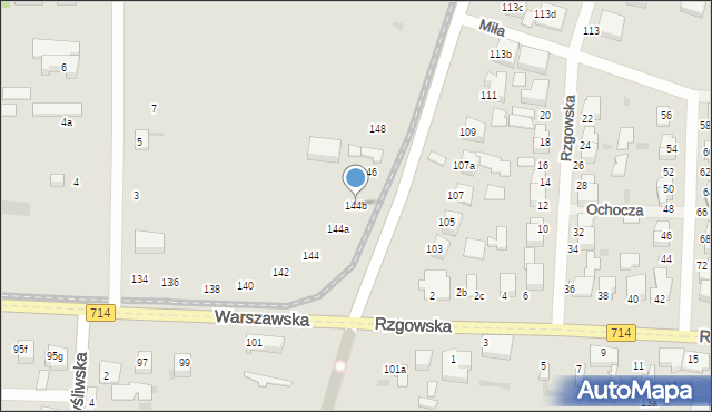 Pabianice, Warszawska, 144b, mapa Pabianic