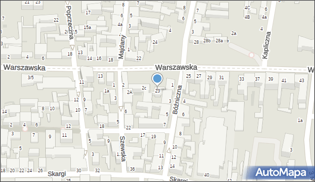 Pabianice, Warszawska, 23, mapa Pabianic