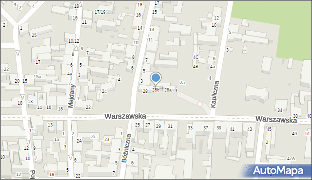 Pabianice, Warszawska, 28b, mapa Pabianic