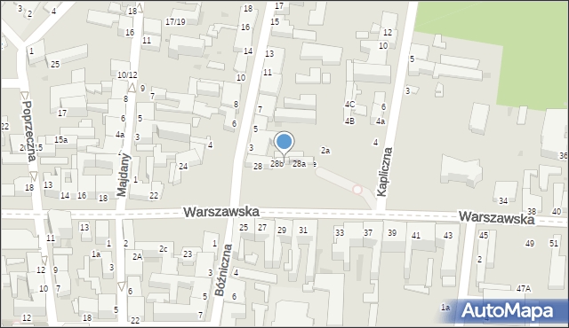 Pabianice, Warszawska, 28c, mapa Pabianic