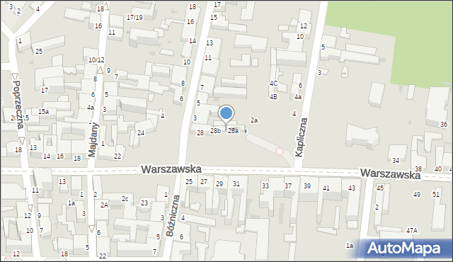 Pabianice, Warszawska, 28d, mapa Pabianic