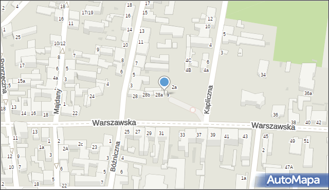 Pabianice, Warszawska, 28e, mapa Pabianic