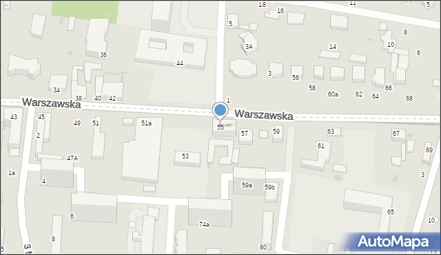 Pabianice, Warszawska, 55, mapa Pabianic