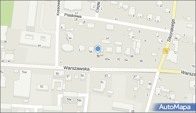 Pabianice, Warszawska, 58, mapa Pabianic