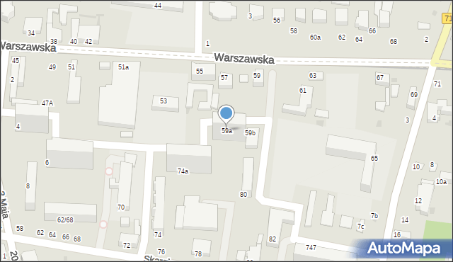 Pabianice, Warszawska, 59a, mapa Pabianic