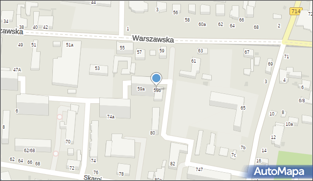 Pabianice, Warszawska, 59b, mapa Pabianic