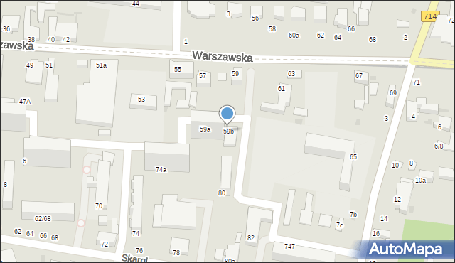 Pabianice, Warszawska, 59b, mapa Pabianic