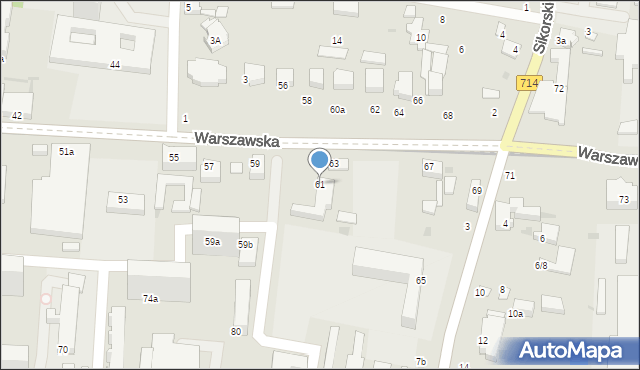 Pabianice, Warszawska, 61, mapa Pabianic