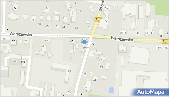 Pabianice, Warszawska, 69a, mapa Pabianic