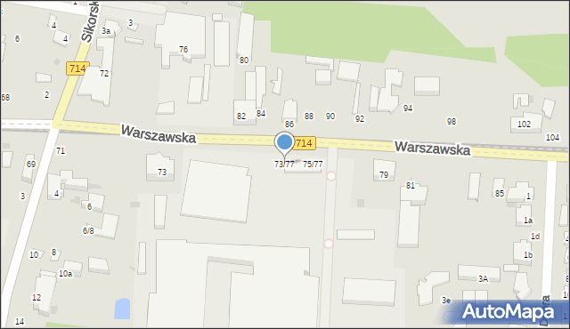 Pabianice, Warszawska, 73/77, mapa Pabianic