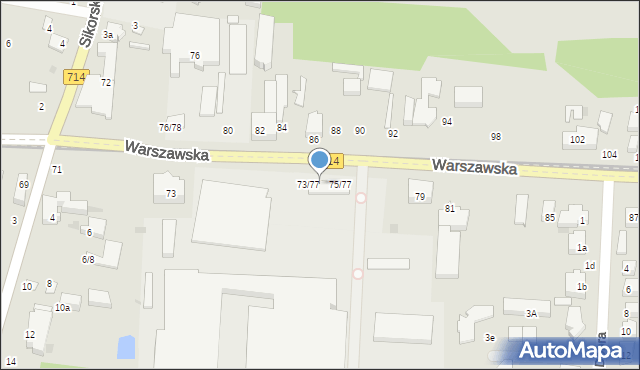 Pabianice, Warszawska, 75, mapa Pabianic