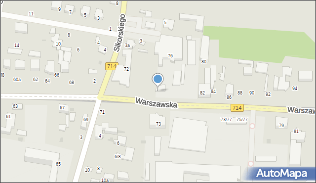 Pabianice, Warszawska, 76/78, mapa Pabianic