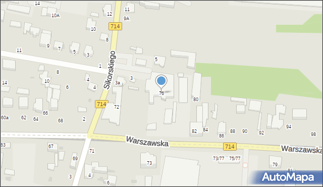 Pabianice, Warszawska, 76, mapa Pabianic