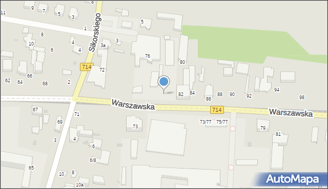 Pabianice, Warszawska, 80, mapa Pabianic