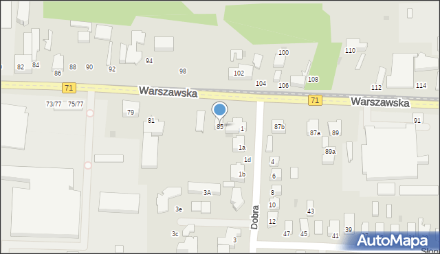 Pabianice, Warszawska, 85, mapa Pabianic