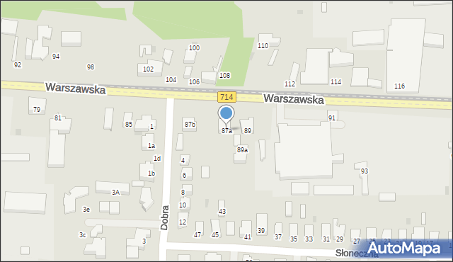 Pabianice, Warszawska, 87a, mapa Pabianic