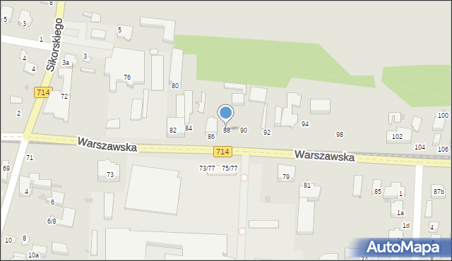 Pabianice, Warszawska, 88, mapa Pabianic