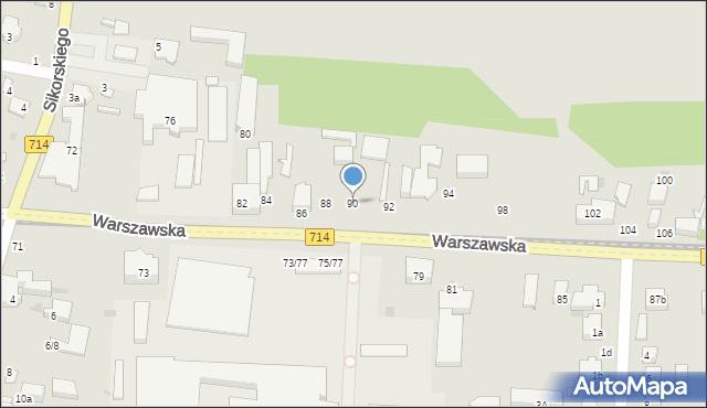 Pabianice, Warszawska, 90, mapa Pabianic