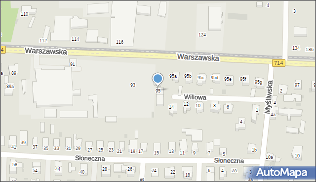 Pabianice, Warszawska, 95, mapa Pabianic