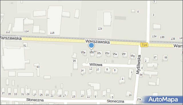 Pabianice, Warszawska, 95b, mapa Pabianic