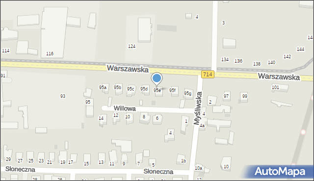 Pabianice, Warszawska, 95e, mapa Pabianic
