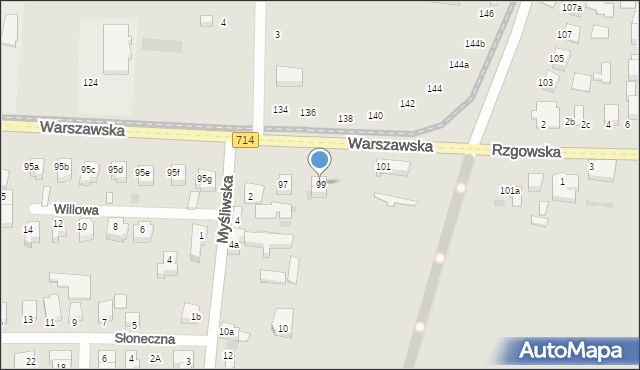Pabianice, Warszawska, 99, mapa Pabianic